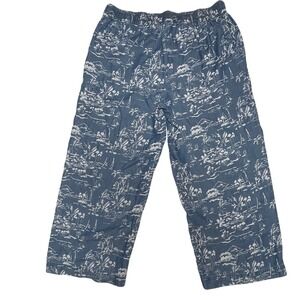 Zac & Rachel Blue Chambray Wide Leg Crop Pants Women's Small